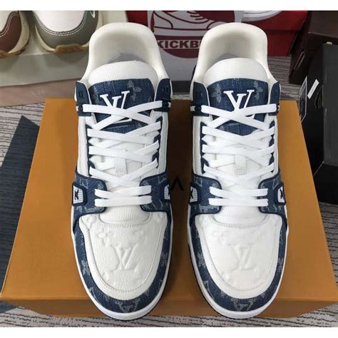 lv silver sneakers|Lv sneakers blue and white.